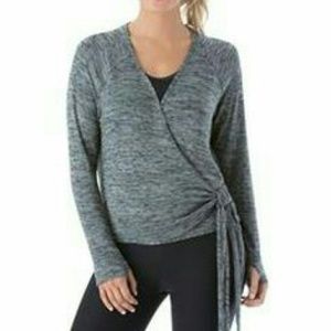 Full Beauty Sport ballet wrap sweater grey